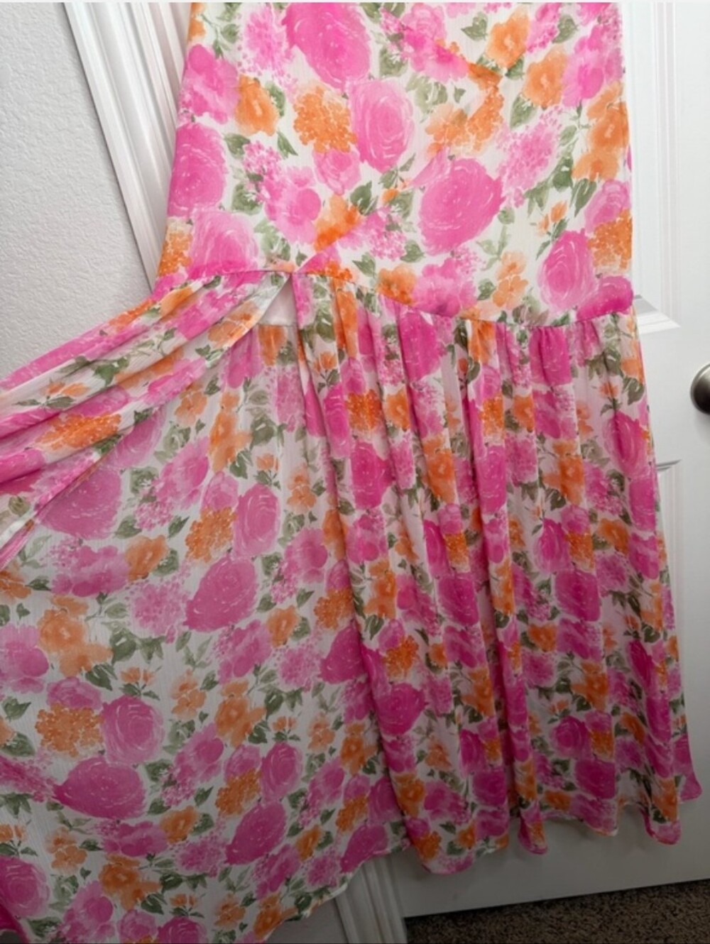 12th Tribe LaBelle Strapless Pink Floral Maxi Dress - Picture 10 of 11
